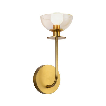 Alora Lighting Sylvia 5-in Brushed Gold/Clear Glass 1 Light Wall Vanity