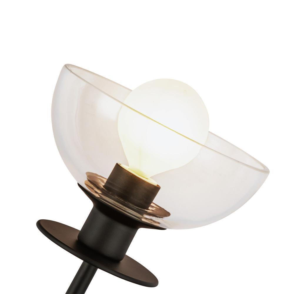 Alora Lighting Sylvia 5-in Matte Black/Clear Glass 1 Light Wall Vanity