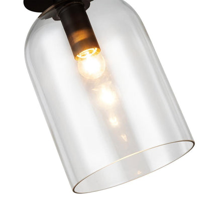 Alora Lighting Sylvia 8-in Matte Black/Clear Glass 1 Light Pendant
