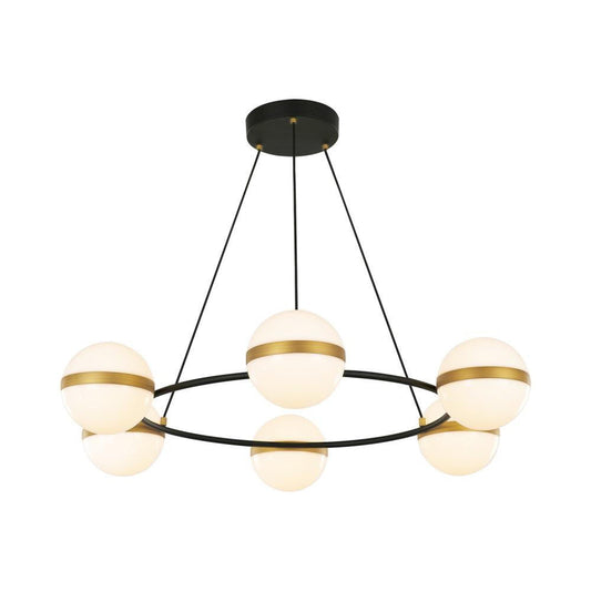Alora Lighting Tagliato LED Chandelier Brushed Gold, Matte Black
