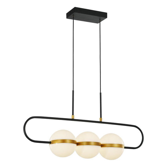 Alora Lighting Tagliato 32-in LED Linear Pendant Brushed Gold, Matte Black