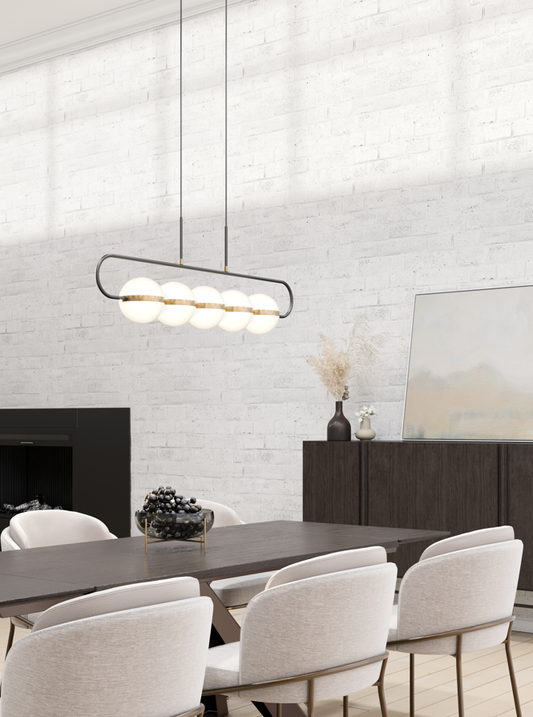 Alora Lighting Tagliato Pendant, 5-Light, LED, Matte Black, Brushed Gold, 15.63"H (LP302005MBBG 706WPC9)