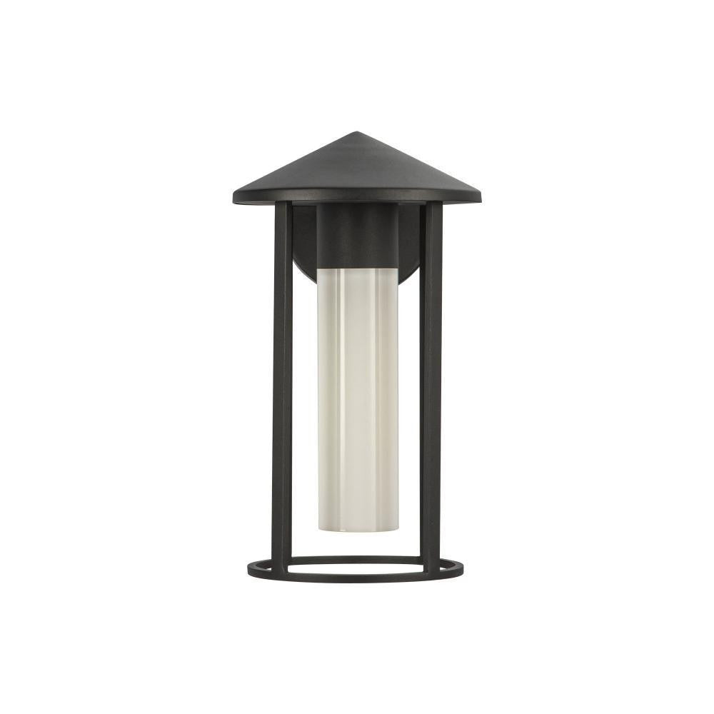Alora Lighting Tenko 12-in Black/Glossy Opal Glass 1 Light Exterior Wall