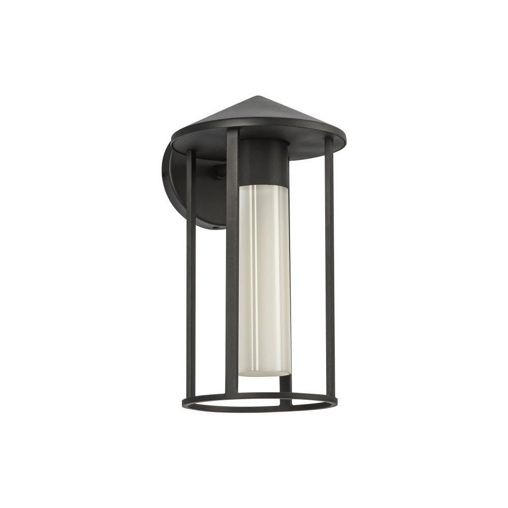 Alora Lighting Tenko 12-in Black/Glossy Opal Glass 1 Light Exterior Wall