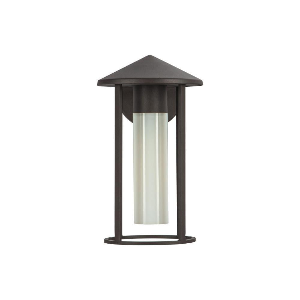 Alora Lighting Tenko 12-in Bronze/Glossy Opal Glass 1 Light Exterior Wall