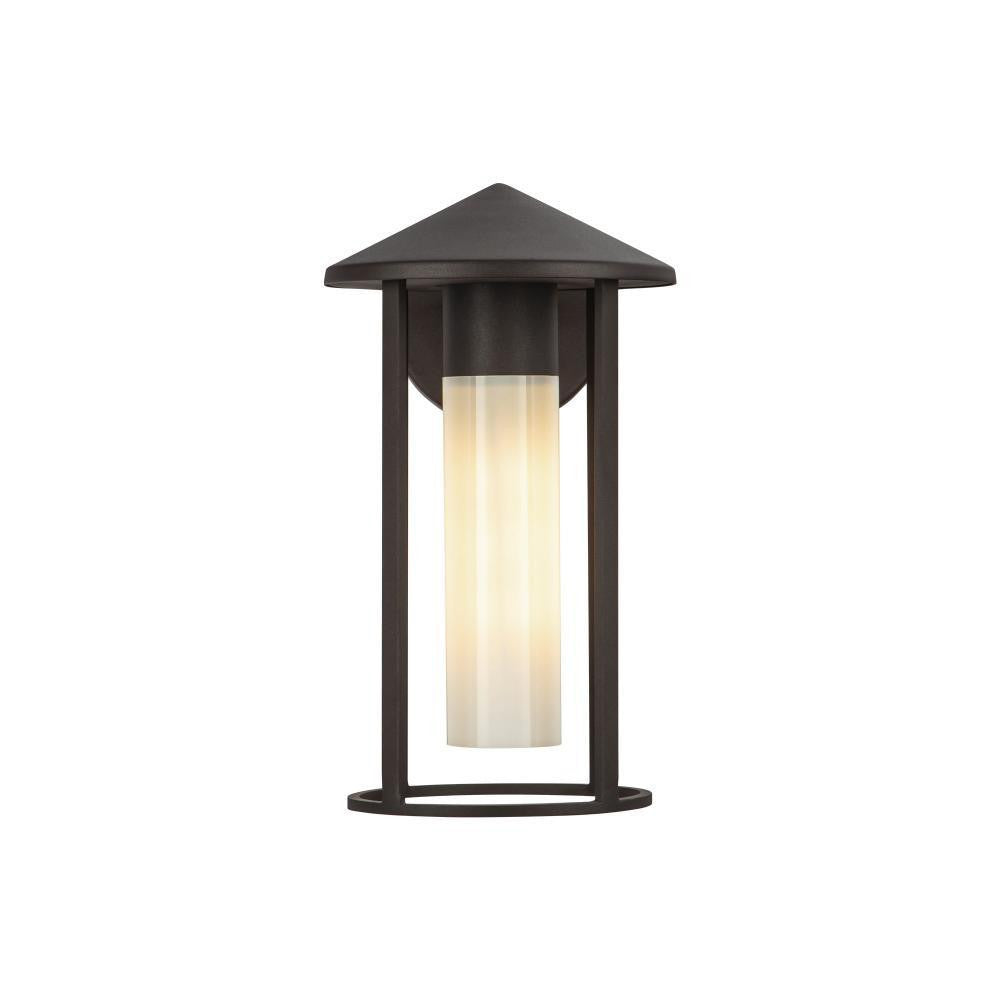 Alora Lighting Tenko 12-in Bronze/Glossy Opal Glass 1 Light Exterior Wall