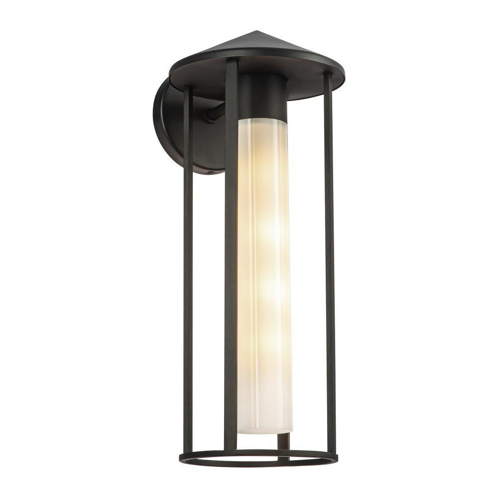 Alora Lighting Tenko 18-in Black/Glossy Opal Glass 1 Light Exterior Wall
