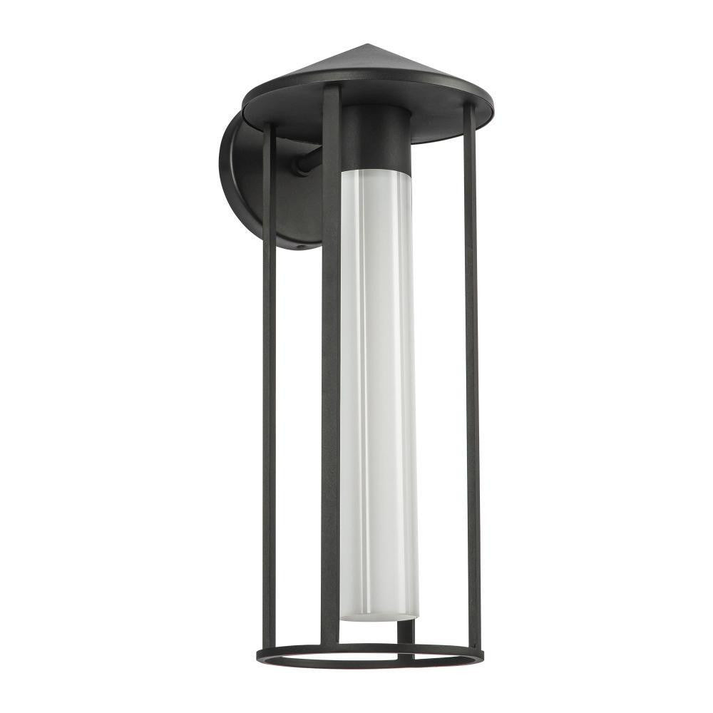 Alora Lighting Tenko 18-in Black/Glossy Opal Glass 1 Light Exterior Wall