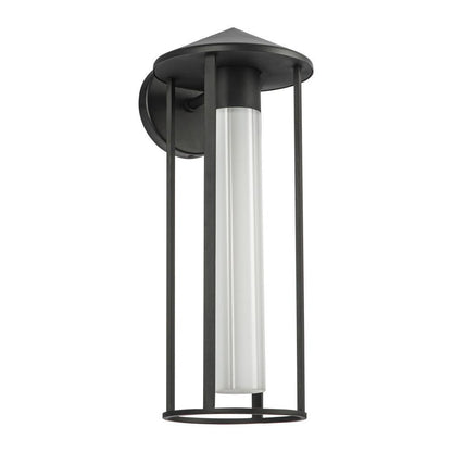 Alora Lighting Tenko 18-in Black/Glossy Opal Glass 1 Light Exterior Wall