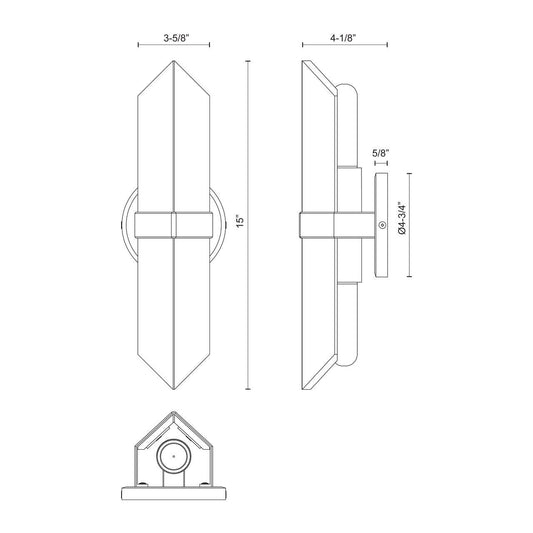 Alora Lighting Valencia 2 Light Wall/Vanity Light Urban Bronze