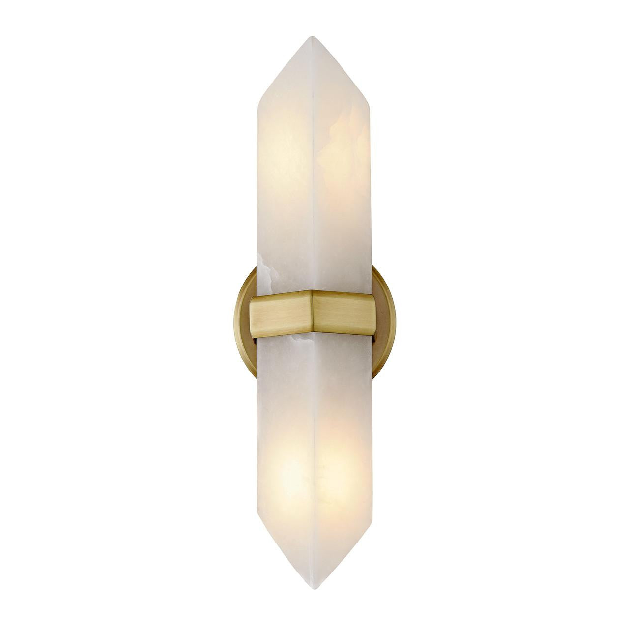 Alora Lighting Valencia Wall/Vanity Light, 1-Light, Vintage Brass, Alabaster, 15"H