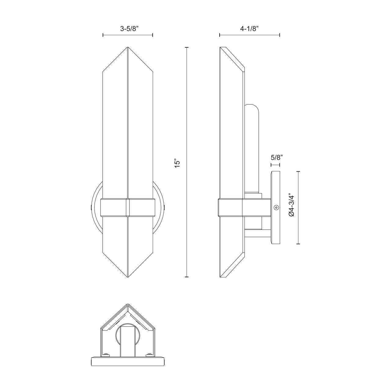 Alora Lighting Valencia Wall/Vanity Light, 3-Light, Urban Bronze, Alabaster, 15"H