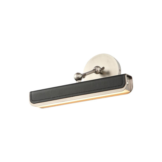 Alora Lighting Valise Picture LED Wall/Picture Light Aged Nickel, Tuxedo Leather
