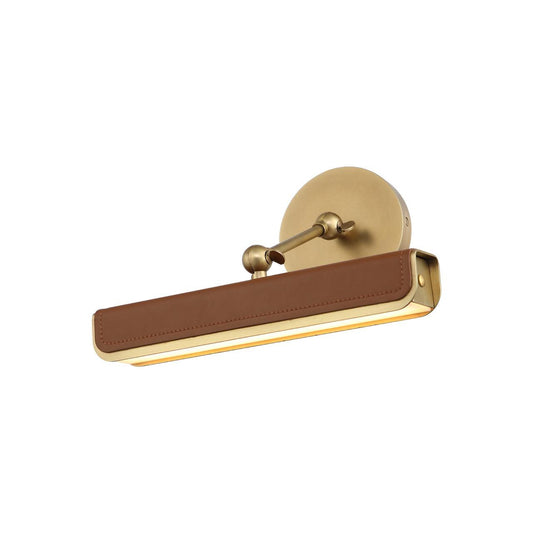 Alora Lighting Valise Picture LED Wall/Picture Light Vintage Brass, Cognac Leather