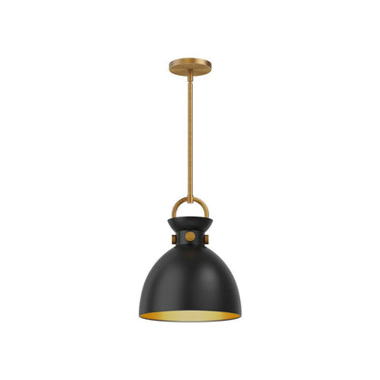 Alora Lighting Waldo 11-in Pendant Aged Gold, Matte Black