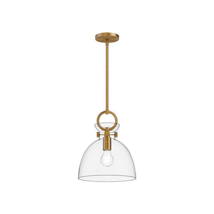 Alora Lighting Waldo 11-in Pendant Aged Gold, Clear Glass