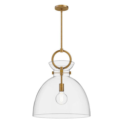 Alora Lighting Waldo 18-in Pendant Aged Gold, Clear Glass