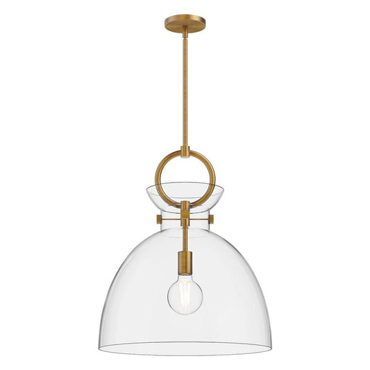 Alora Lighting Waldo 18-in Pendant Aged Gold, Clear Glass