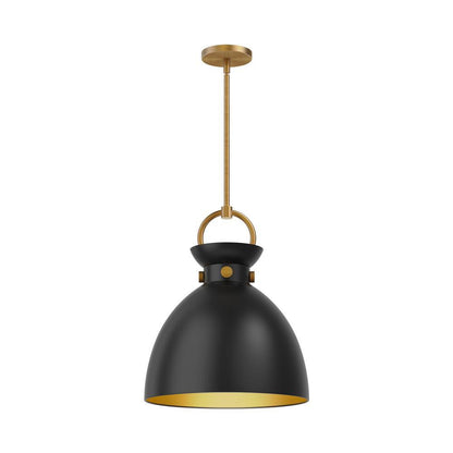 Alora Lighting Waldo 14-in Pendant Aged Gold, Matte Black