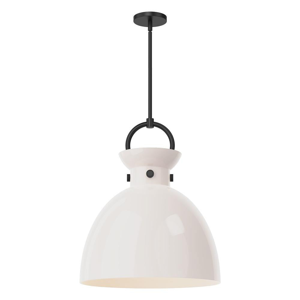 Alora Lighting Waldo 18-in Pendant Matte Black, Smoked Solid Glass