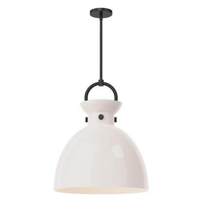 Alora Lighting Waldo 18-in Pendant Matte Black, Smoked Solid Glass
