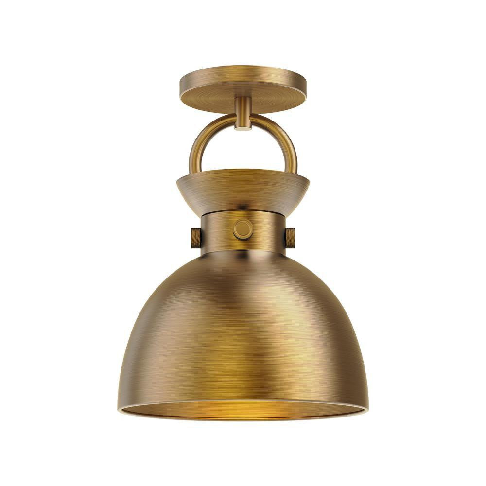 Alora Lighting Waldo Semi Flush Mount Aged Gold, Matte Black
