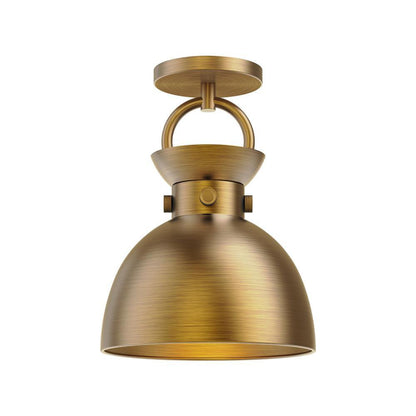 Alora Lighting Waldo Semi Flush Mount Aged Gold, Matte Black