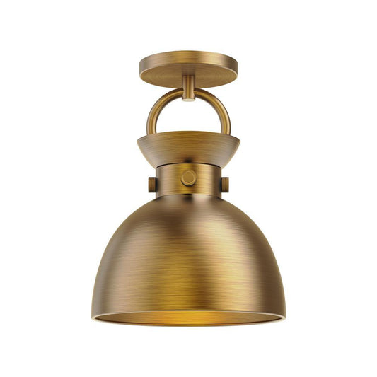 Alora Lighting Waldo Semi Flush Mount Aged Gold, Matte Black