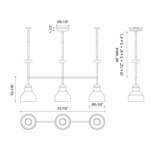 Alora Lighting Westlake Linear Chandelier Matte Black