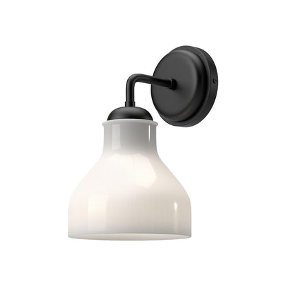 Alora Lighting Westlake Wall Sconce, 1-Light, Matte Black, Glossy Opal Glass, 10.75"H