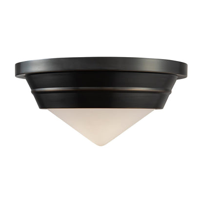 Alora Lighting Willard Flush Mount, 1-Light, Urban Bronze, Opal Matte Glass, 10.13"D