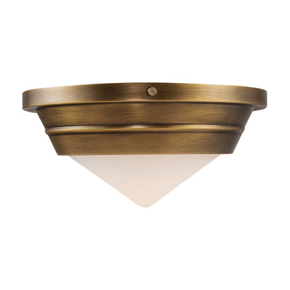 Alora Lighting Willard Flush Mount, 1-Light, Vintage Brass, Opal Matte Glass, 10.13"D