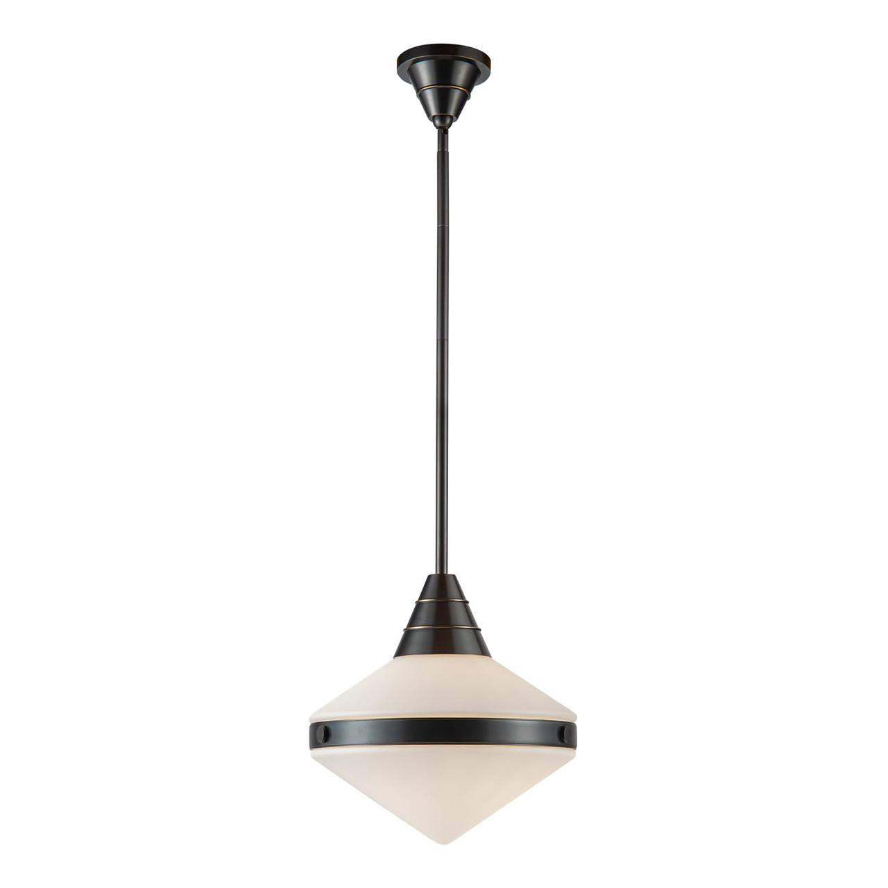 Alora Lighting Willard Pendant, 1-Light, Urban Bronze, Opal Matte Glass, 14.13"H