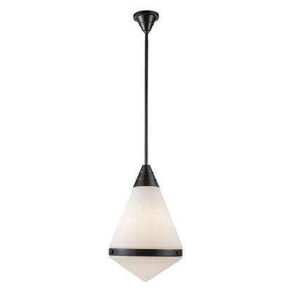 Alora Lighting Willard Pendant, 1-Light, Urban Bronze, Opal Matte Glass, 21.75"H