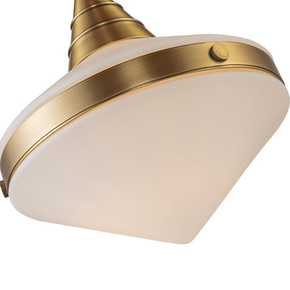 Alora Lighting Willard Pendant, 1-Light, Vintage Brass, Opal Matte Glass, 14.13"H