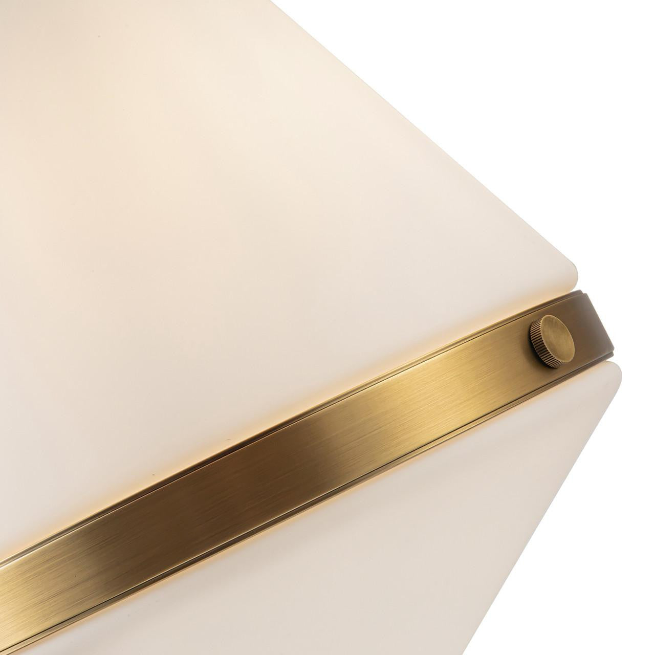 Alora Lighting Willard Pendant, 1-Light, Vintage Brass, Opal Matte Glass, 21.75"H