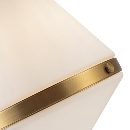 Alora Lighting Willard Pendant, 1-Light, Vintage Brass, Opal Matte Glass, 21.75"H
