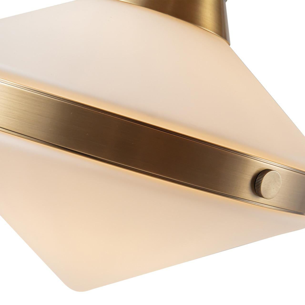 Alora Lighting Willard Pendant, 2-Light, Vintage Brass, Opal Matte Glass, 40.63"L