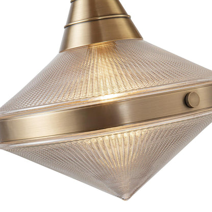 Alora Lighting Willard Pendant, 2-Light, Vintage Brass, Prismatic Glass, 40.63"L