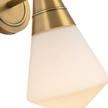 Alora Lighting Willard Wall/Vanity Light, 1-Light, Vintage Brass, Opal Matte Glass, 11.63"H
