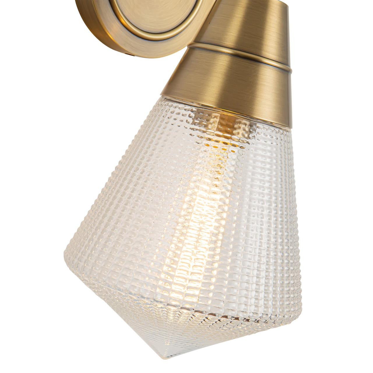Alora Lighting Willard Wall/Vanity Light, 1-Light, Vintage Brass, Prismatic Glass, 11.63"H