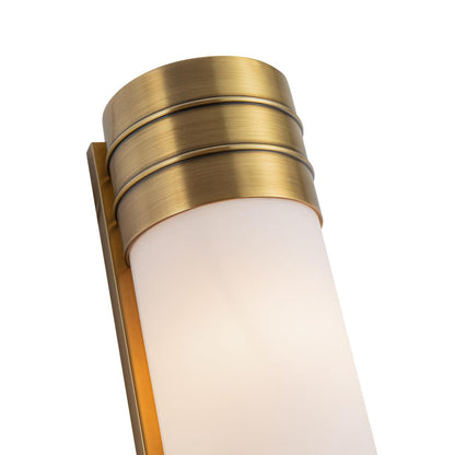 Alora Lighting Willard Wall/Vanity Light, 2-Light, Vintage Brass, Opal Matte Glass, 18.38"H