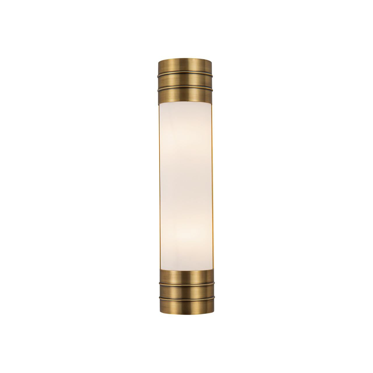 Alora Lighting Willard Wall/Vanity Light, 2-Light, Vintage Brass, Opal Matte Glass, 18.38"H