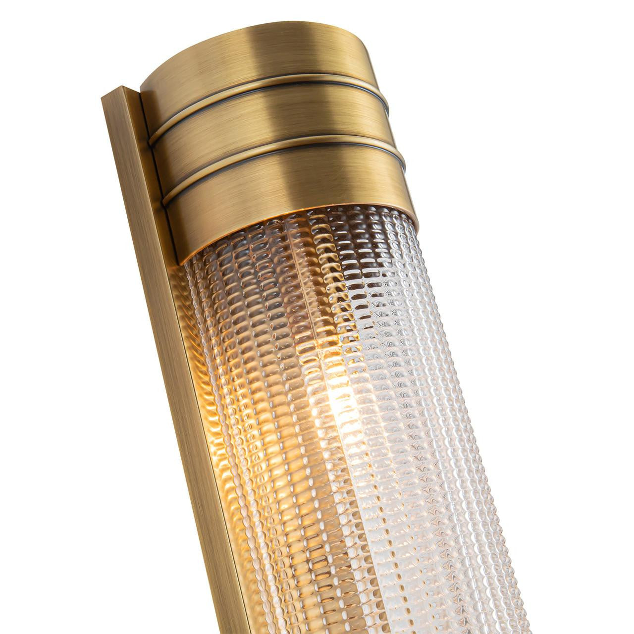 Alora Lighting Willard Wall/Vanity Light, 2-Light, Vintage Brass, Prismatic Glass, 18.38"H