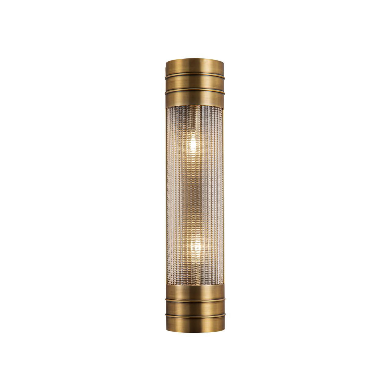 Alora Lighting Willard Wall/Vanity Light, 2-Light, Vintage Brass, Prismatic Glass, 18.38"H