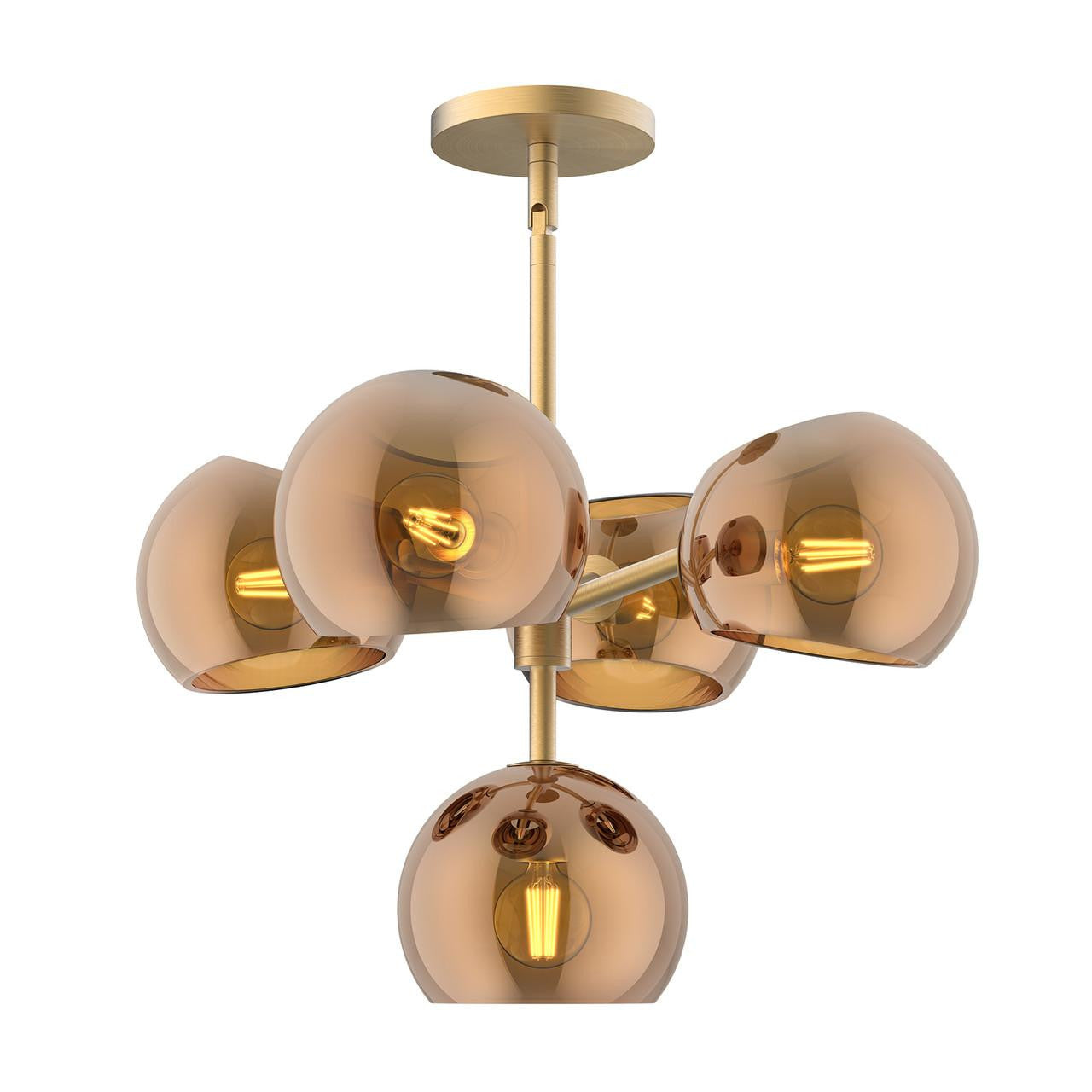 Alora Lighting Willow 5 Light Chandelier Brushed Gold, Opal Matte Glass