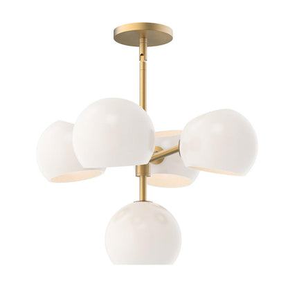 Alora Lighting Willow 5 Light Chandelier Matte Black, Opal Matte Glass
