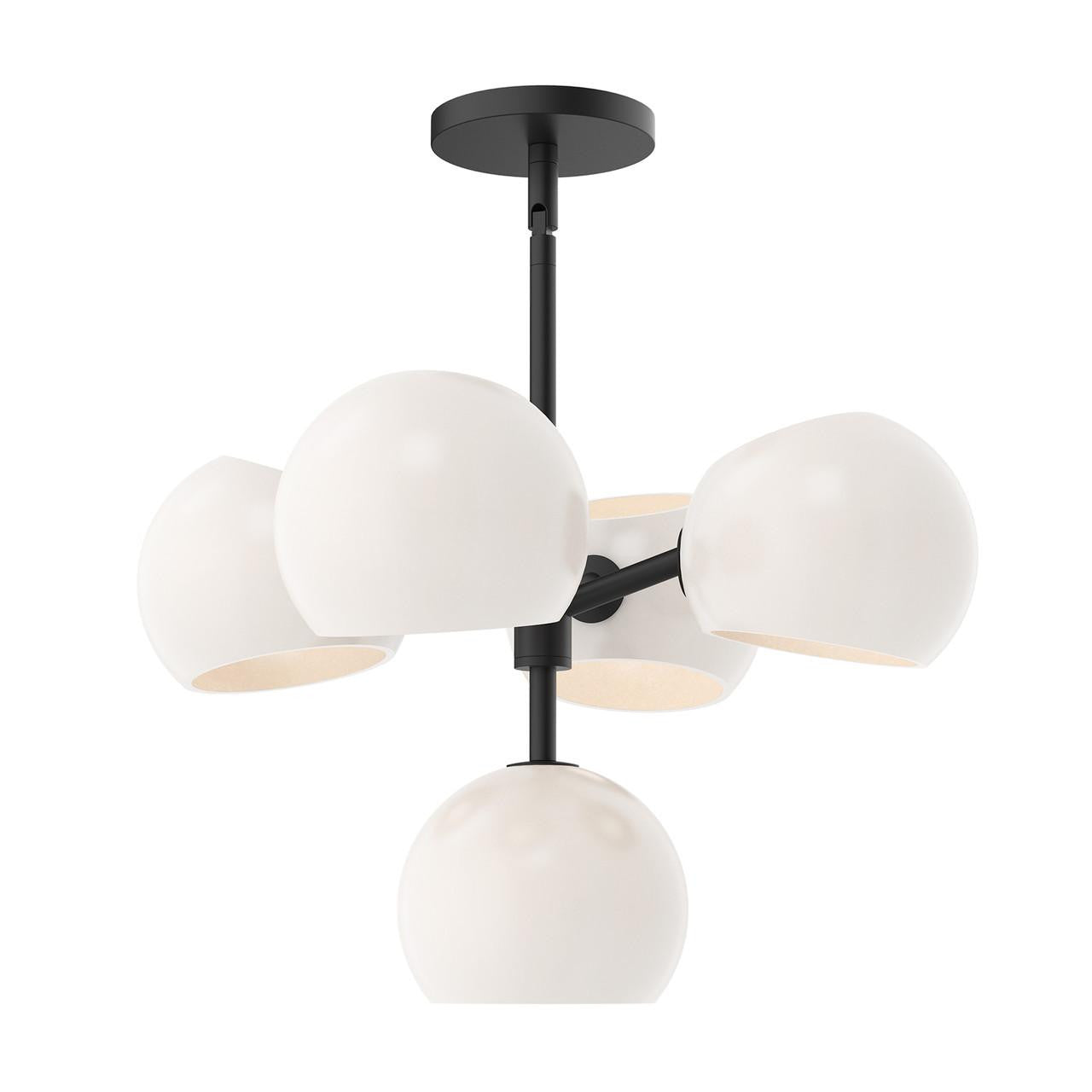 Alora Lighting Willow Chandelier, 5-Light, Matte Black, Opal Matte Glass, 18"D