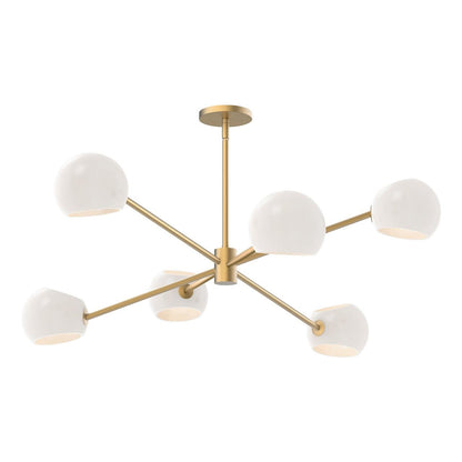 Alora Lighting Willow 6 Light Chandelier Matte Black, Clear Glass