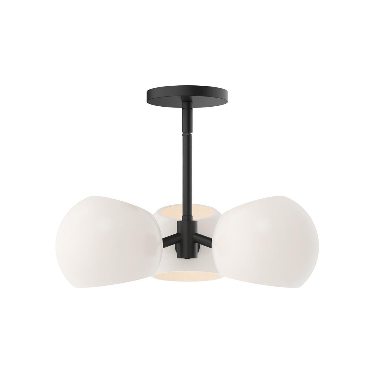 Alora Lighting Willow Pendant, 3-Light, Matte Black, Opal Matte Glass, 16"D